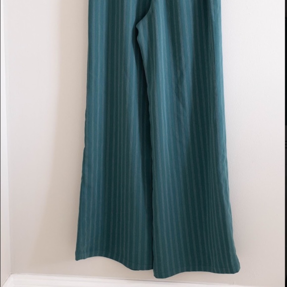 Nordstrom Dark Green Pinstripe Pants - Picture 4 of 5